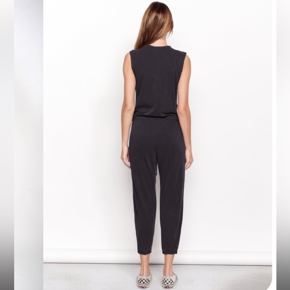 Sundry Charcoal V-Neck Jumpsuit - Picture 2 of 3